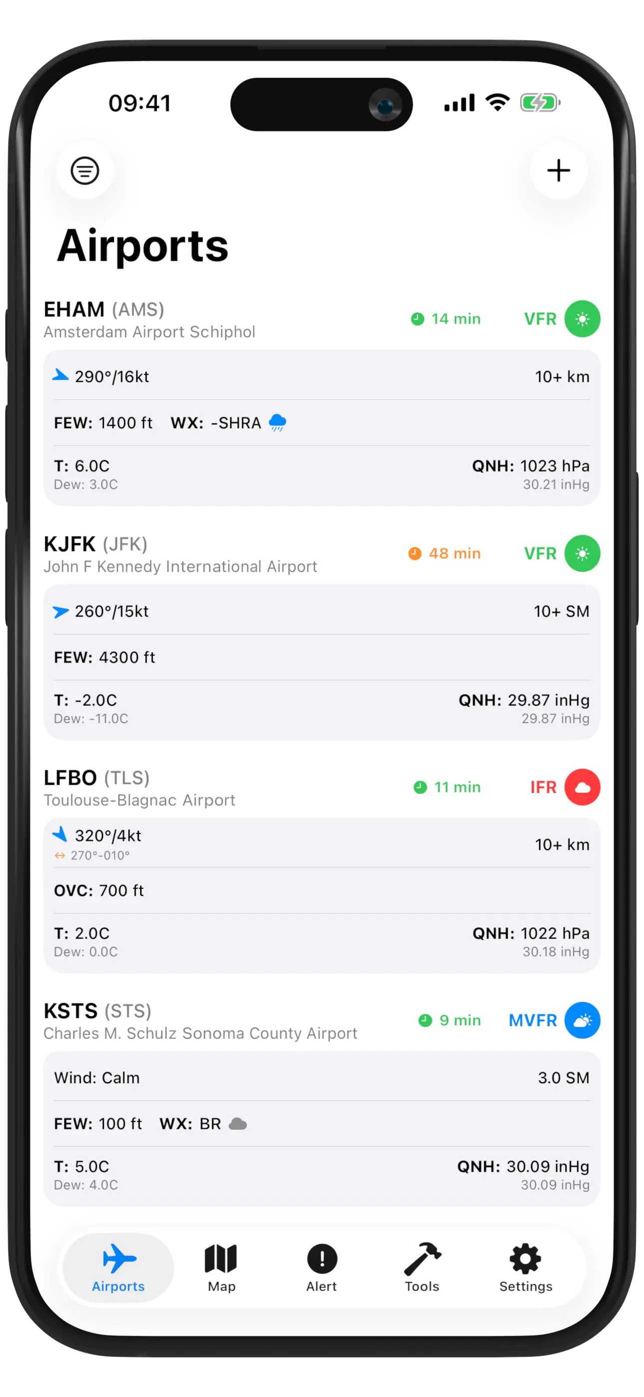 AirportWX app screenshot